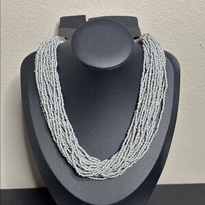 NWT Westside Multilayer Elegant Silver Seed Beaded Necklace​​